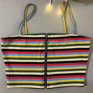 Urban Outfitters Multicolor Striped Top whit zipper